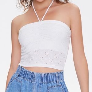 Eyelet Lace Halter Top